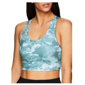 Reebok Essential Print Sports Bra with Back Pocket and Removable Cups LARGE